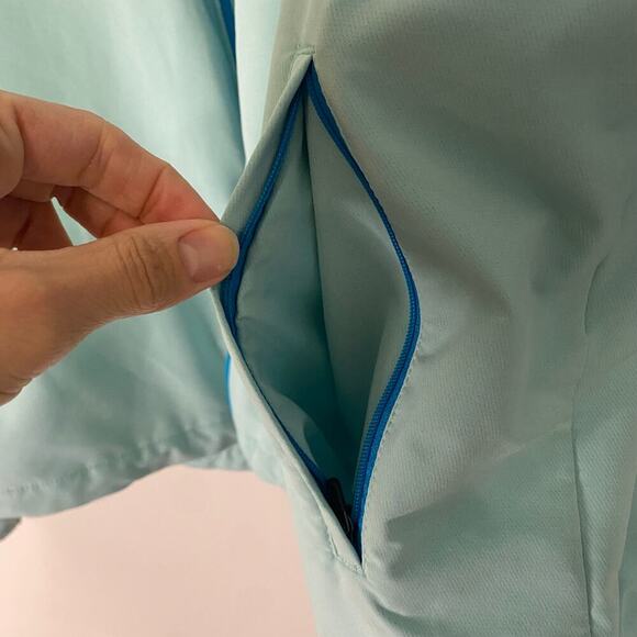 Mens Peter Millar Crown Sports Teal Full Zip Lightweight Golf Jacket Large - Picture 6 of 16